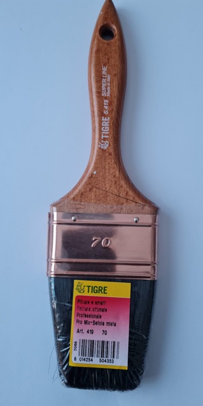 PENNELLO PIATTO setola NERA DA 70 professionale prodotti a solvente