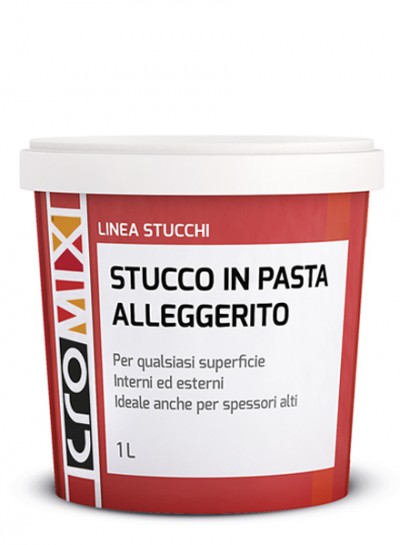 STUCCO IN PASTA ALLEGGERITO - Stucco bianco in pasta 0,5 LT.- CROMIX